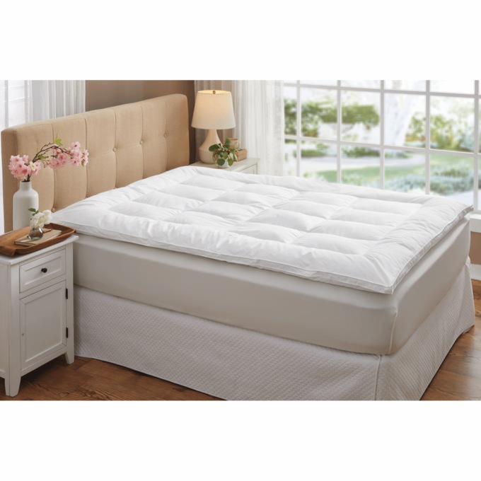 Sleep Connection Feather-Filled Mattress Topper, , large