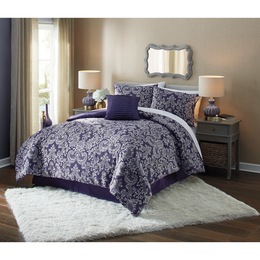 Purple Reign Jacquard Comforter Set, , large