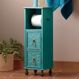 Embossed Floral Bathroom Toilet Paper Stand, , large