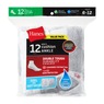 Men's 12-Pack Cushion Ankle Sock, White, large