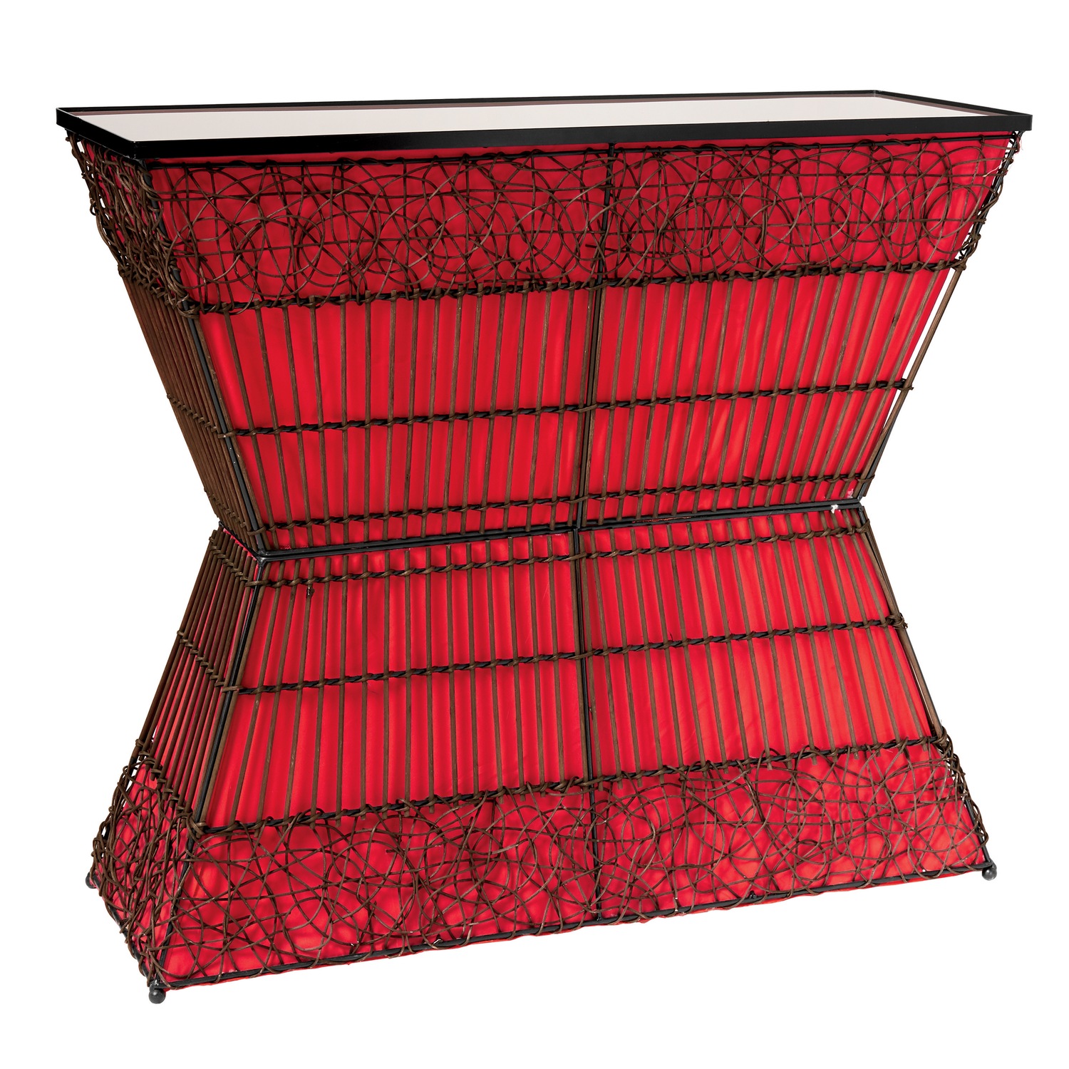Zain lighted rattan floor lamp top