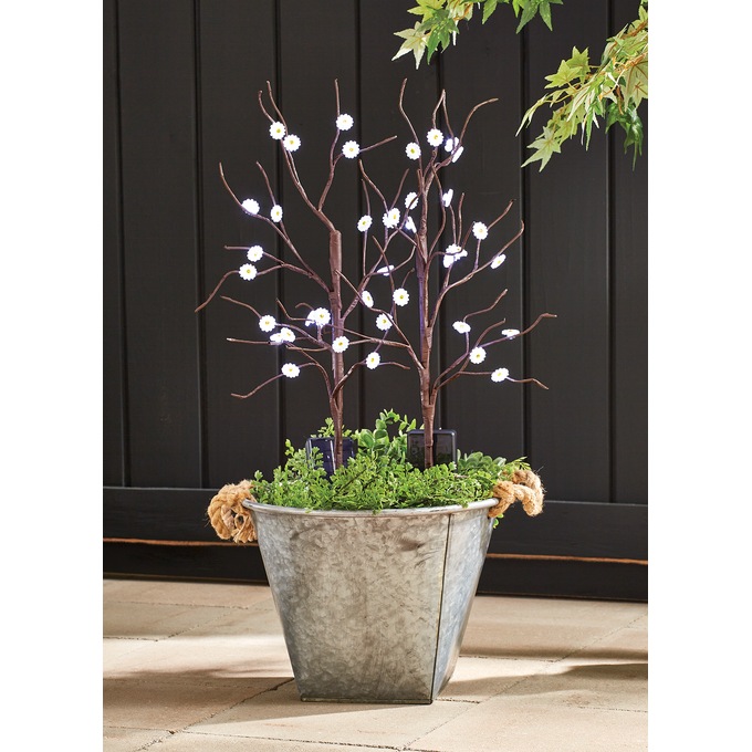 Set of 2 Solar Daisy Bouquet Stakes, , large