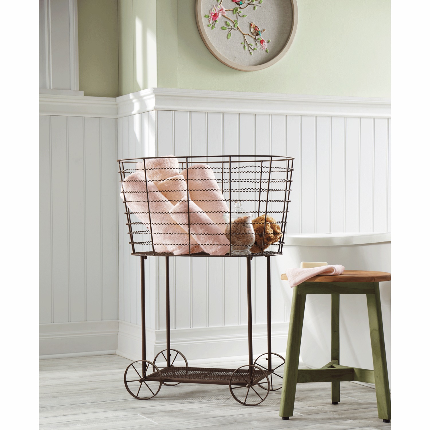 Vintage Rolling Laundry Cart Ginny's