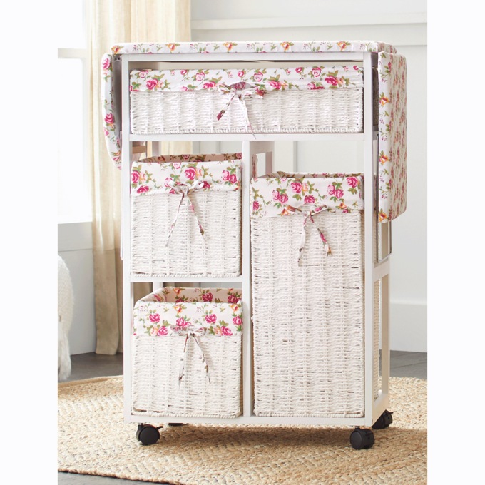 Everly Ironing Cart with Storage, , large