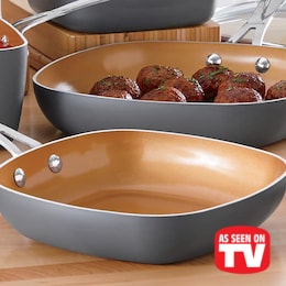 Gotham Steel Square Ceramic-Finish Cookware Set, , large