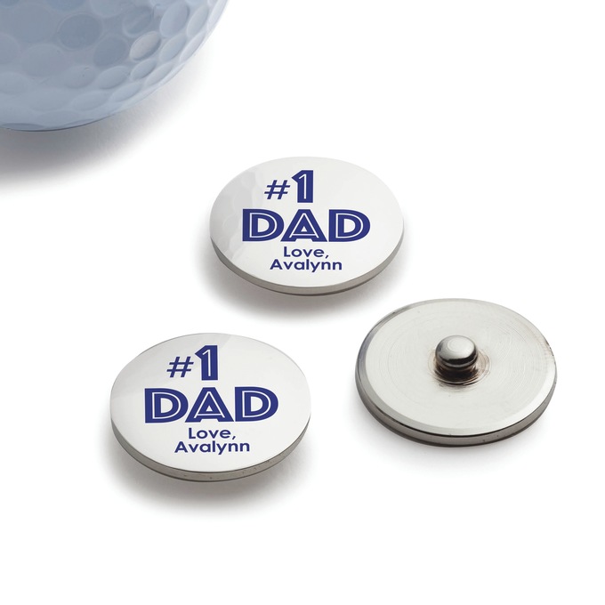 Set of 3 Personalized #1 Dad Golf Ball Markers, , large