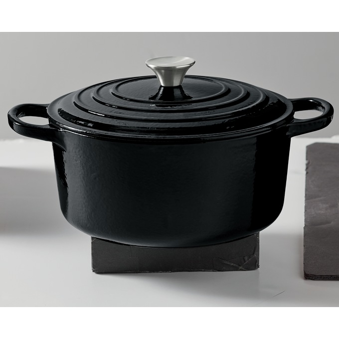 5-Quart Enameled Coated Dutch Oven with Stainless Steel Lid