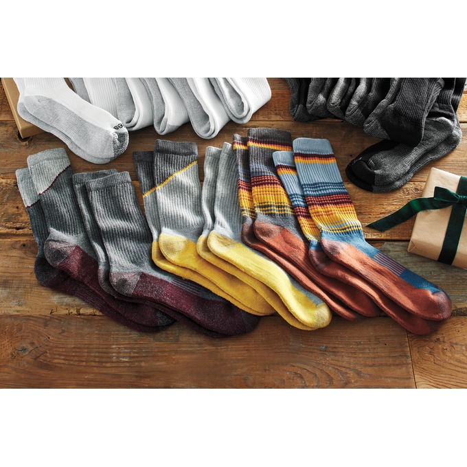 Dickies 6-Pair Pack Men's Dri-Tech Crew Socks, Blue Stripe Assortment, large
