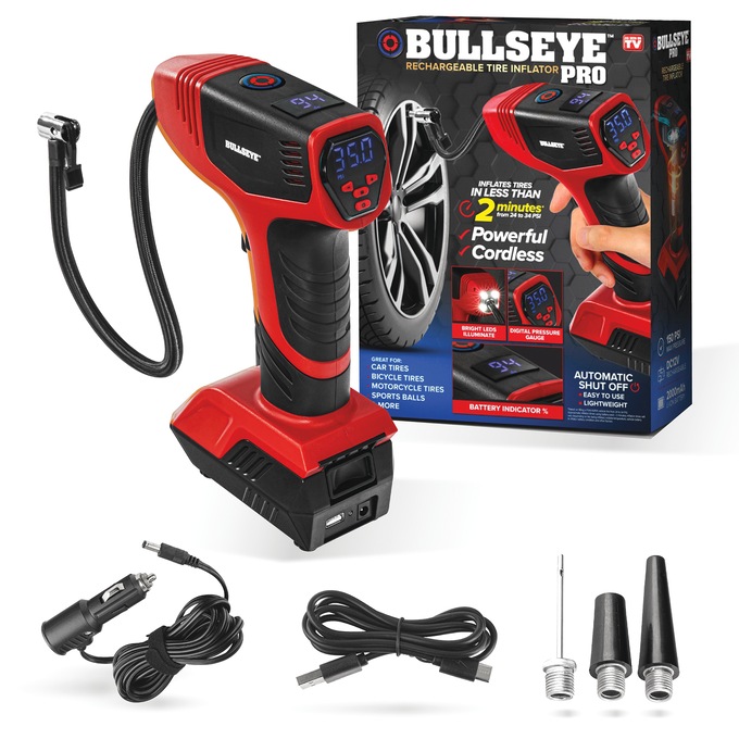 Bulllseye Pro Rechargeable Tire Inflator, , large