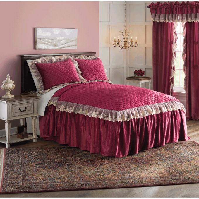 Elizabeth Velvet Bedspread Set, , large