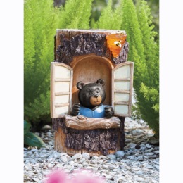 Solar Stump with Bear, , large
