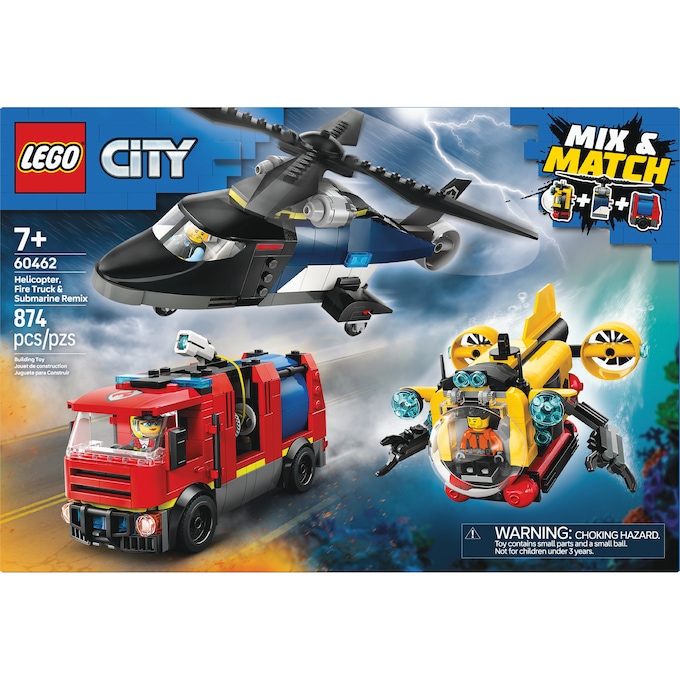 LEGO City Helicopter, Fire Truck & Submarine Remix, , large