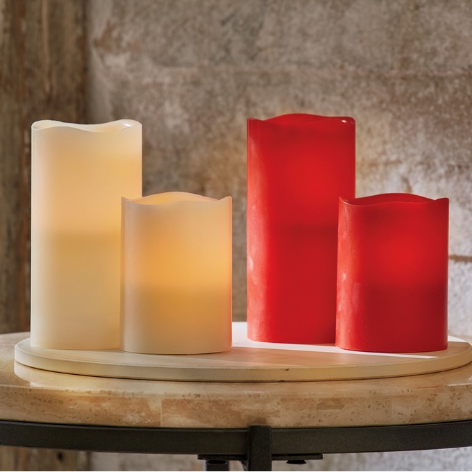 Set of 2 LED Pillar Candles, , large