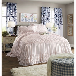 Josie Skirted Bedspread and Sham, , large