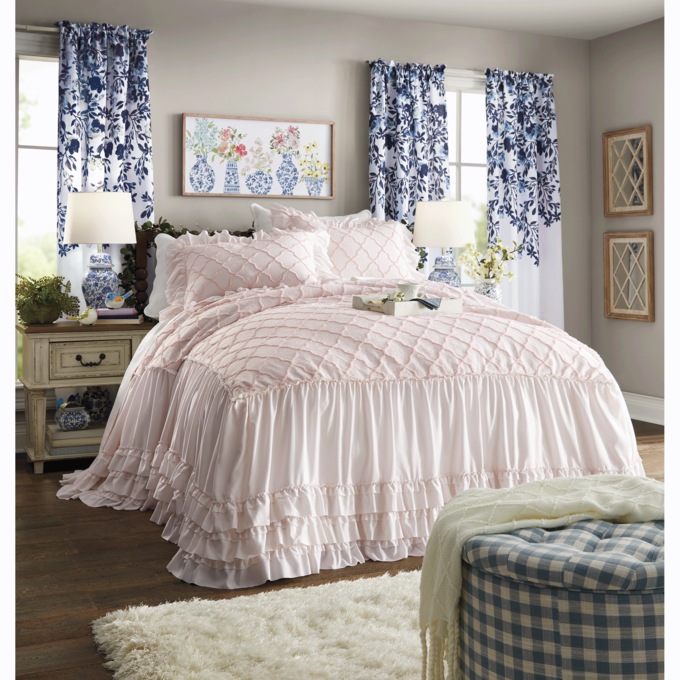 Josie Skirted Bedspread and Sham, , large