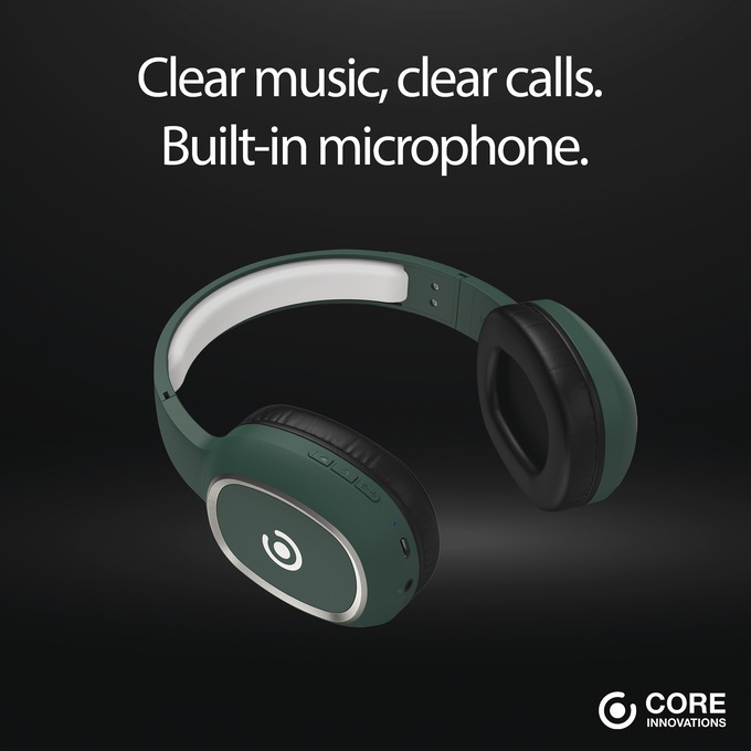 Core Innovations Wireless Bluetooth Headphones, Green, large