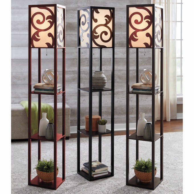 Lau Floor Lamp with Shelves, , large