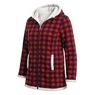 Women's Microfleece Zip-Front Coat with Faux-Sherpa Lining and Hood, , large