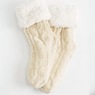 Crazy Soft Chenille Slipper Socks, Cream, large