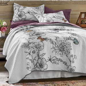 Ava Embroidered Butterfly Oversized Quilt, , large