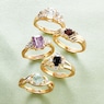 Gemstone 5-Piece Adjustable Ring Set, , large