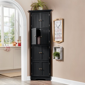 Black tall corner shop cabinet