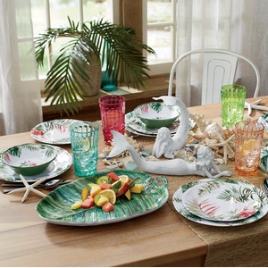 12-Piece Botanical Melamine Dinnerware, , large
