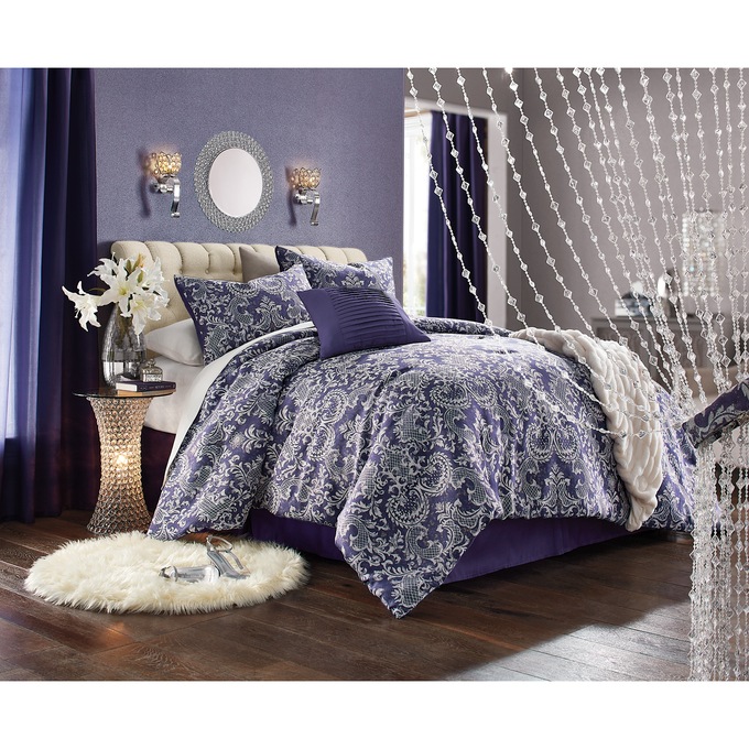 Purple Reign Jacquard Comforter Set, , large