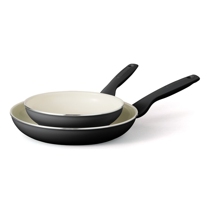 GreenPan Rio Set of 2 Fry Pans, Black, large