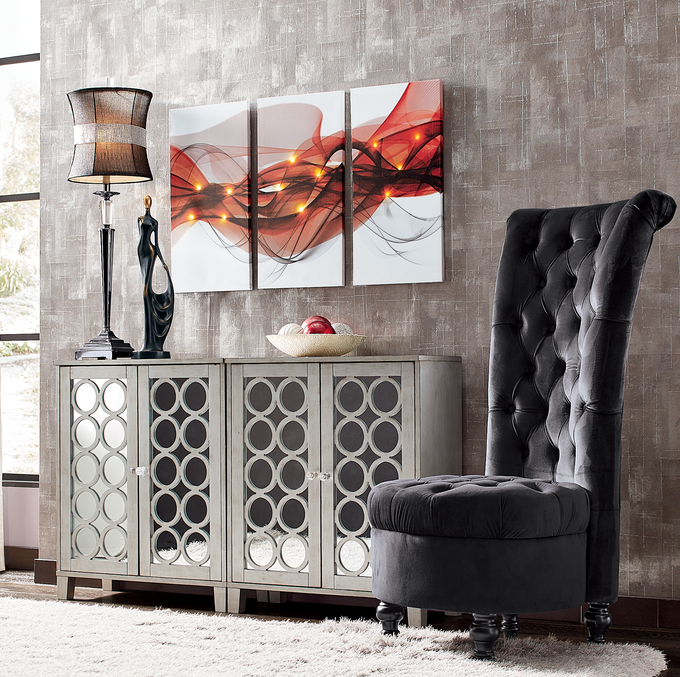 Lit Contemporary Smoke Triptych, , large