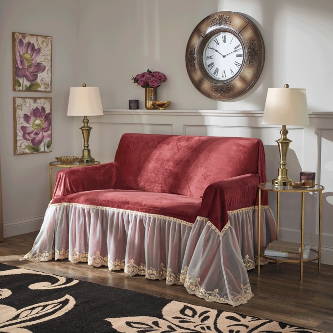 Velvet Throw Slipcover, , large