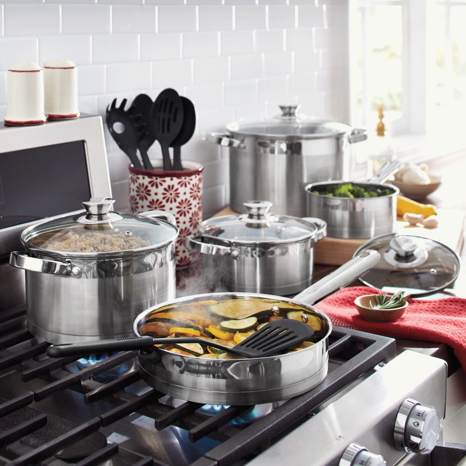 Ginny's 14Piece Stainless Steel Cookware Set Ginny's