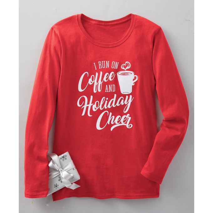 Coffee and Holiday Cheer T-Shirt, , large