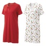 2-Pack Cotton Knit Henley Nightshirts for Women, , large