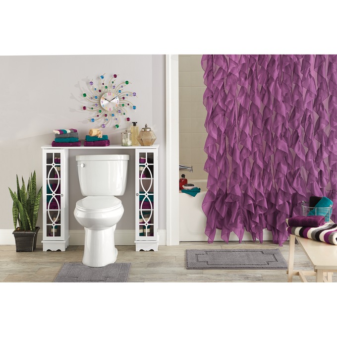 Cascade Shower Curtain, Plum, large