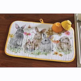 Flower Bunny Drying Mat, , large