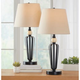 Set of 2 Faux-Marble Touch Lamps, , large