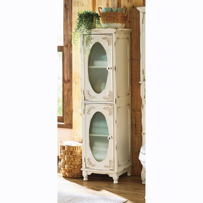 Tesorino Towel Cabinet, Chiffon Ivory, large