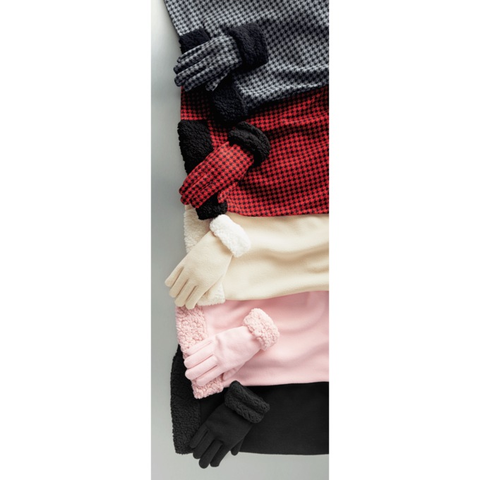 Sherpa Cape and Glove Set, Black, large