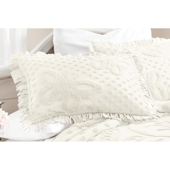 Addi Chenille Sham, Coconut, large