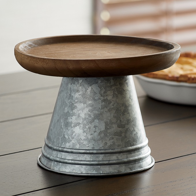 Galvanized Metal and Wood Decorative Riser, , large