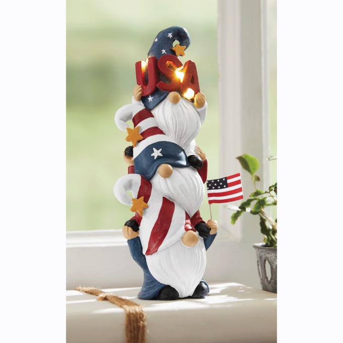 Lit USA Gnome Stack, , large
