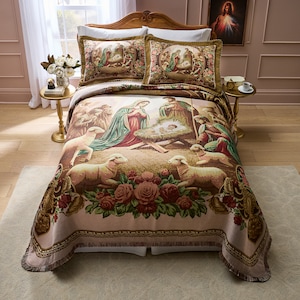 Nativity Tapestry Bedspread, , large