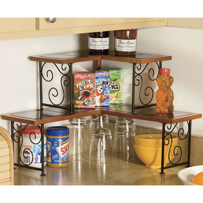 Colorblock 2-Tier Corner Shelf | Ginny's