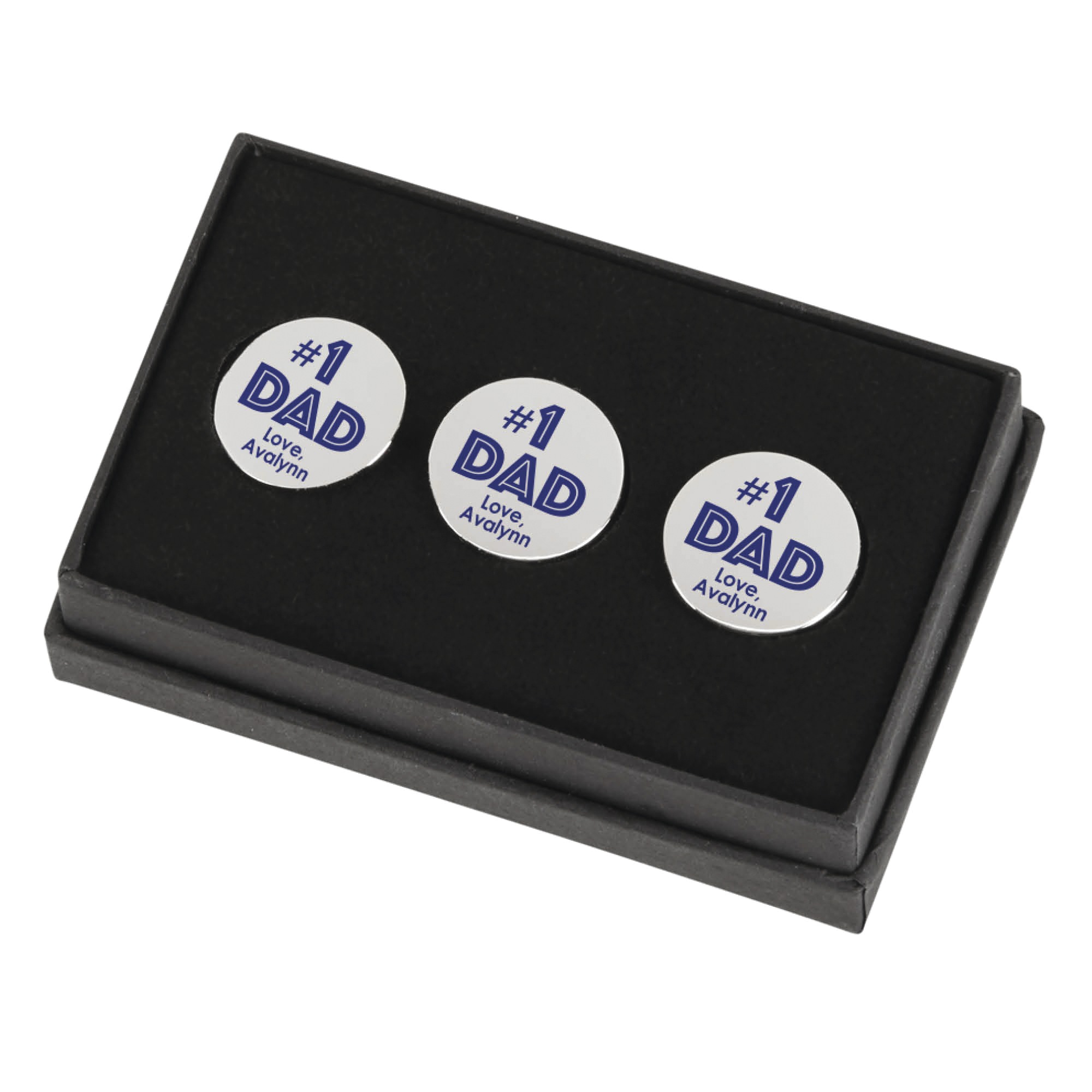 Set of 3 Personalized #1 Dad Golf Ball Markers, , large