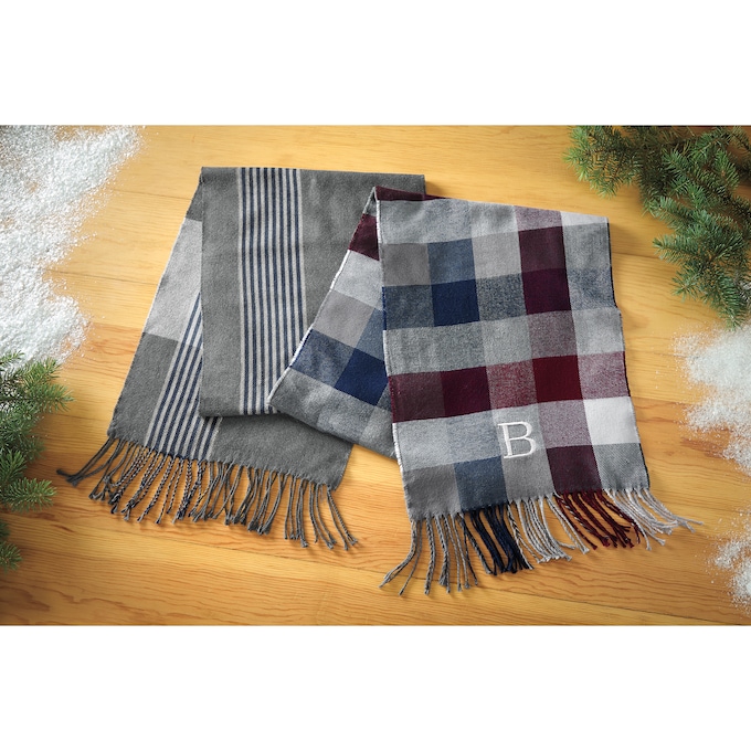 Men's Plaid Scarf, , large