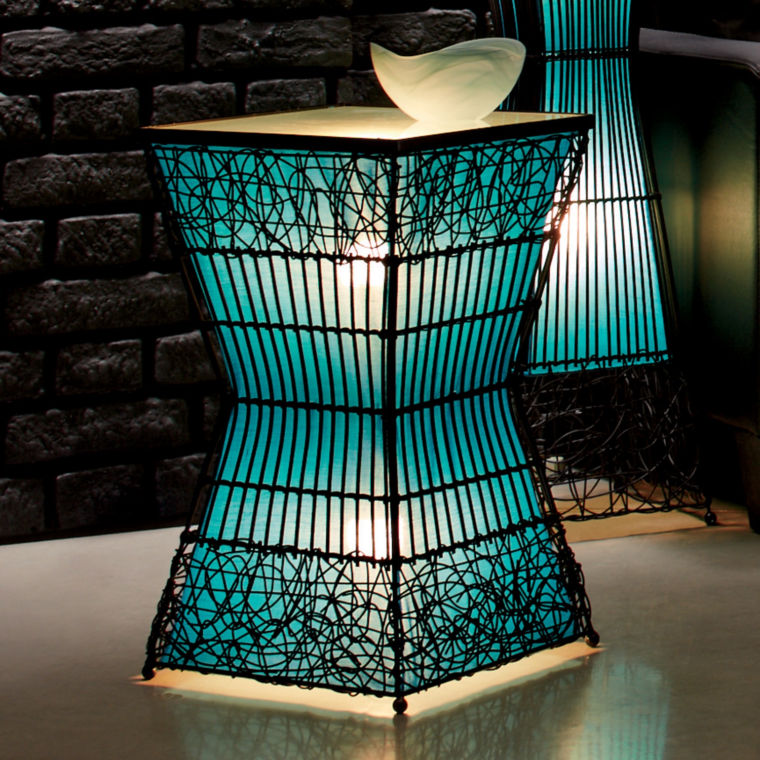 Zain Lighted Rattan Floor Lamp And Tables Ginny's