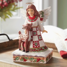 Jim Shore Angel With Deer Figurine, , large