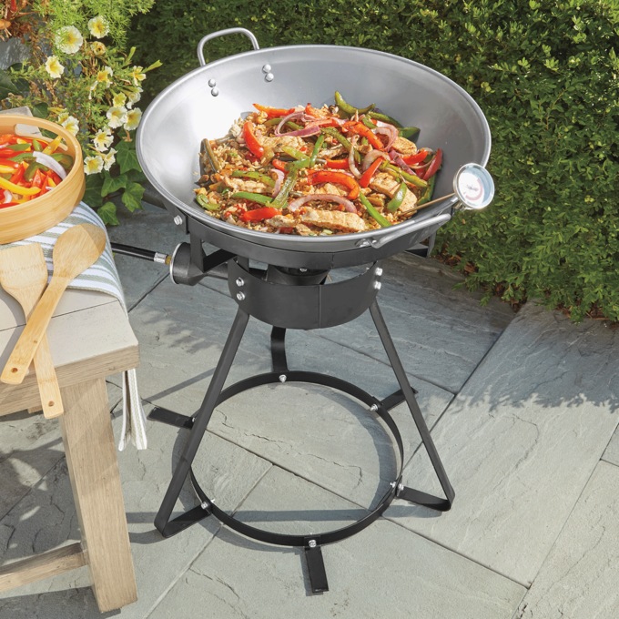 King Kooker Portable Propane Outdoor Cooker with 18-inch Steel Wok, , large