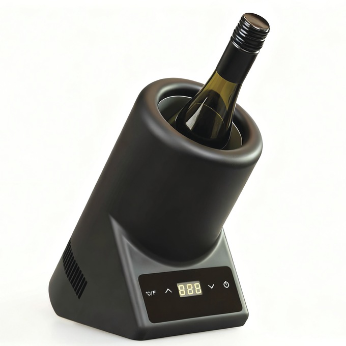 Electric Wine Bottle Chiller, Black, large